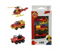Žaislinis ugniagesio rinkinys - 2 mašinos ir sraigtasparnis | Fireman Sam | Dickie 3099629_HEL